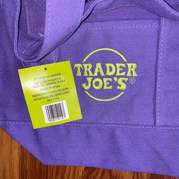 Purple Limited Edition Trader Joe’s Trick or Treat Mini Canvas Tote Bag - Picture 5 of 6